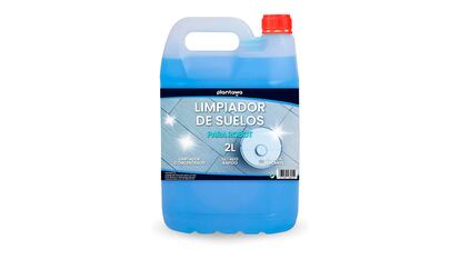 Ofertas de primavera productos de limpieza sobre fondo blanco.