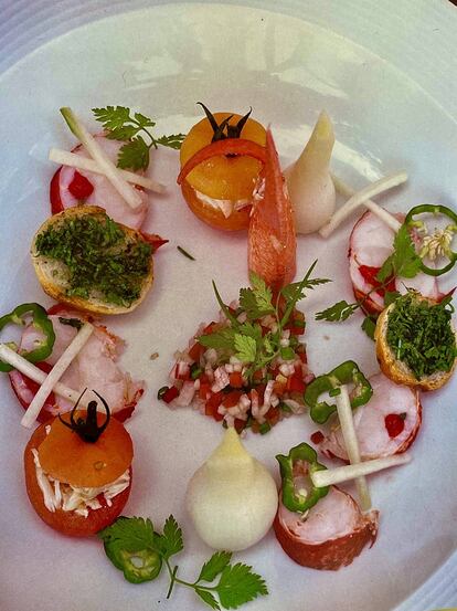 Gazpacho de bogavante de EL Bulli.