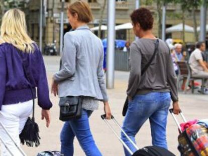 Turistas en el centro de Barcelona