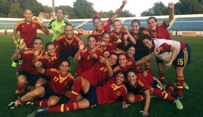 Integrantes de la selección femenina de fútbol