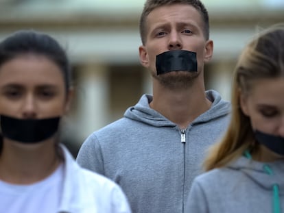 Una manifestación por la libertad de expresión, el 16 de septiembre de 2019.