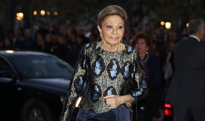 Farah Diba durante la celebración del 80 cumpleaños de la reina Sofía en Madrid, en noviembre de 2018. 