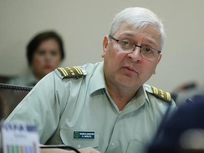 El General Director de Carabineros de Chile, Ricardo Yáñez, en Valparaíso, en enero de 2023.