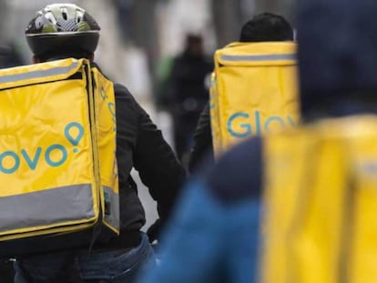 Repartidores de Glovo, una de las startups más importantes de España.