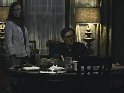 Toni Colette, Gabriel Byrne e Alex Wolff, três dos protagonistas de 'Hereditário'.