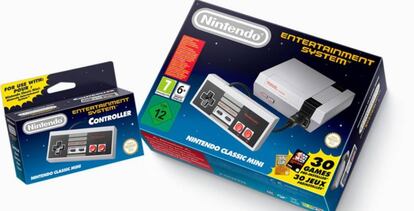 La mini NES, en una imatge promocional de Nintendo.