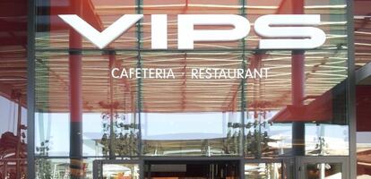 Entrada a una cafetería Vips en Madrid.