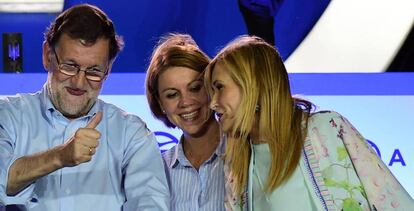 Mariano Rajoy, Dolores de Cospedal i Cristina Cifuentes.