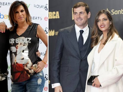 Alejandro Sanz y Raquel Perera (izquierda) Iker Casillas y Sara Carbonero (derecha). 