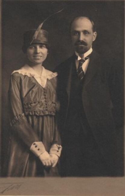 Juan Ramón Jiménez y Zenobia Camprubí, el día de su boda en Nueva York en 1916.