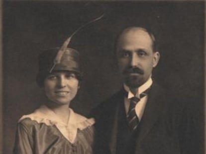 Juan Ramón Jiménez y Zenobia Camprubí, el día de su boda en Nueva York en 1916.