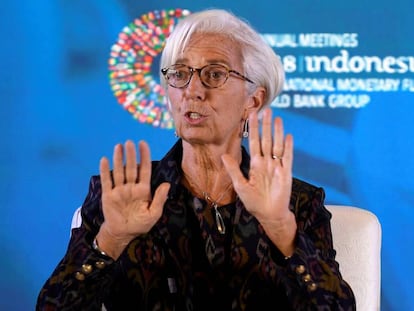 IMF chief Christine Lagarde on October 9 in Bali.