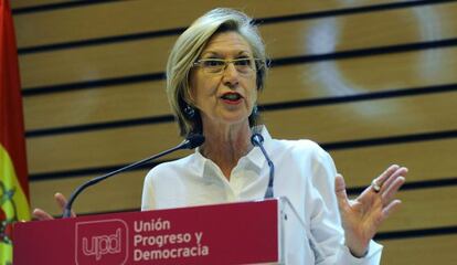 Rosa D&iacute;ez, en un acto en Valladolid.