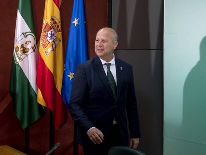 El consejero de Educación, Javier Imbroda, esta mañana en Sevilla.