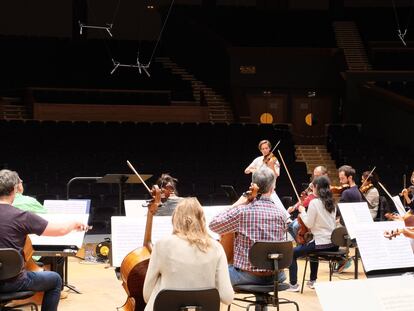 Ensayo de la Orquesta Sinfónica de Galicia el pasado 17 de junio en A Coruña, en una imagen cedida por la formación.