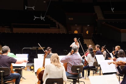 Ensayo de la Orquesta Sinfónica de Galicia el pasado 17 de junio en A Coruña, en una imagen cedida por la formación.