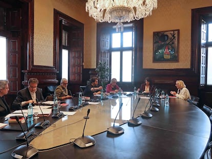 Un momento de la Mesa del Parlament celebrada este martes.