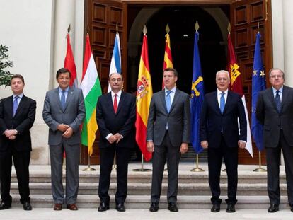 Los presidentes de Castilla-La Mancha, Asturias, Aragón, Galicia, La Rioja y Castilla y León.