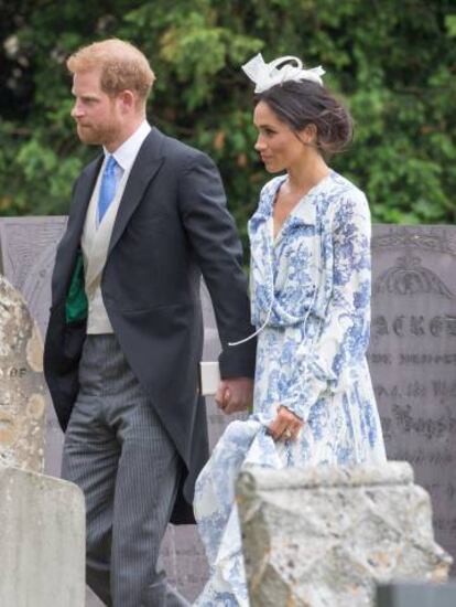 Meghan Markle y el príncipe Enrique en la boda de unos amigos el pasado sábado.