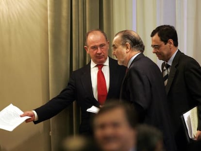 Rodrigo Rato, Pedro Solbes y Jaime Caruana