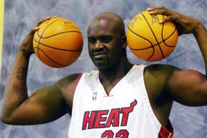 Shaquille O'Neal, durante su etapa en Miami.