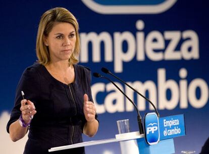 María Dolores de Cospedal en el foro de Zaragoza del pasado fin de semana.