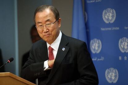 El secretario general de Naciones Unidas, Ban Ki Moon, en la sede de la organizaci&oacute;n en Nueva York. 