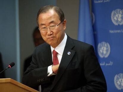 El secretario general de Naciones Unidas, Ban Ki Moon, en la sede de la organizaci&oacute;n en Nueva York. 