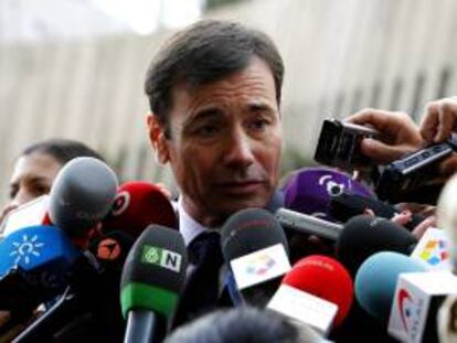 El líder del PSM, Tomás Gómez, en declaraciones a los medios. EFE/Archivo