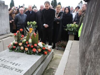 El expresidente del Gobierno, Jos&eacute; Luis Rodr&iacute;guez Zapatero, esta ma&ntilde;ana en Montauban. 