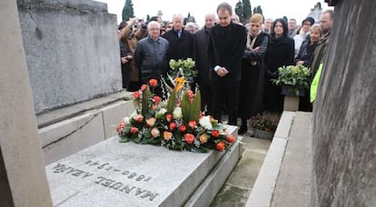 El expresidente del Gobierno, José Luis Rodríguez Zapatero, esta mañana en Montauban.
