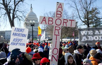 Manifestaci&oacute;n contra el aborto ante el Tribunal Supremo en Washington. 