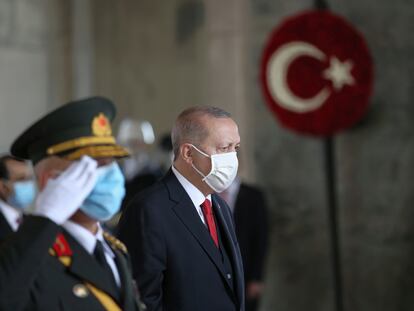 El presidente de Turquía, Recep Tayyip Erdogan, en un acto celebrado el pasado 29 de octubre en Ankara con motivo del 97 aniversario de la creación de la República turca.