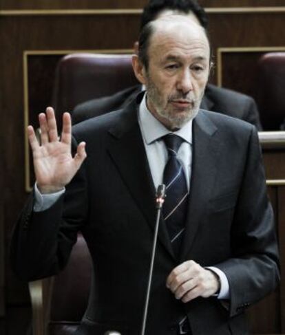 Alfredo P&eacute;rez Rubalcaba during a congressional debate.