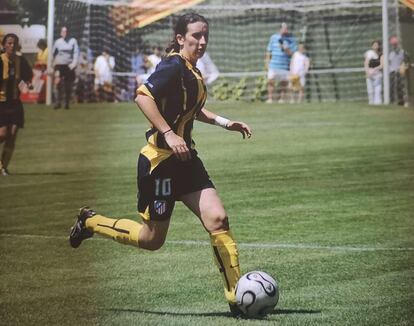 Ana Fernández Navarrete, Nervy, durante un partido con el Atlético de Madrid.