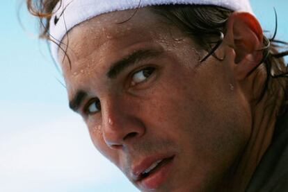 Rafael Nadal, durante un entrenamiento en Melbourne.