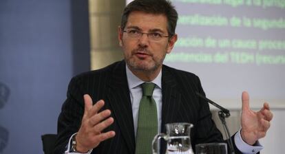 El ministro de Justicia, Rafael Catalá, este viernes, tras el Consejo de Ministros.