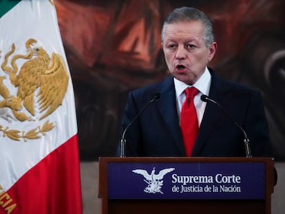 Arturo Zaldívar, durante su última conferencia de prensa en la SCJN, en una imagen de archivo.