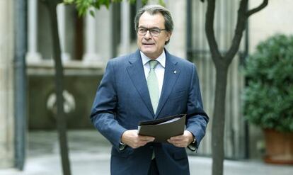 Artur Mas, a su llegada a la reunión semanal del gobierno catalán.