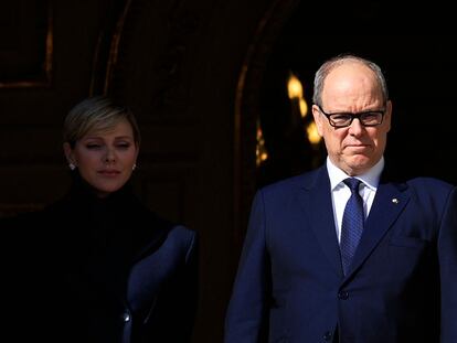 Alberto y Charlene de Mónaco, el sábado durante las fiestas de Sainte Devote en el Principado.