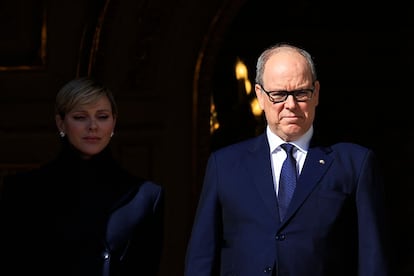 Alberto y Charlene de Mónaco, el sábado durante las fiestas de Sainte Devote en el Principado.