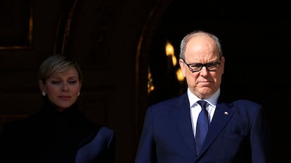 Alberto y Charlene de Mónaco, el sábado durante las fiestas de Sainte Devote en el Principado.