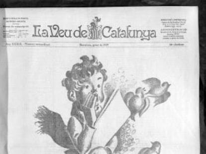 Portada de 'La Veu de Catalunya' del 1929, amb il·lustració de Josep Obiols.