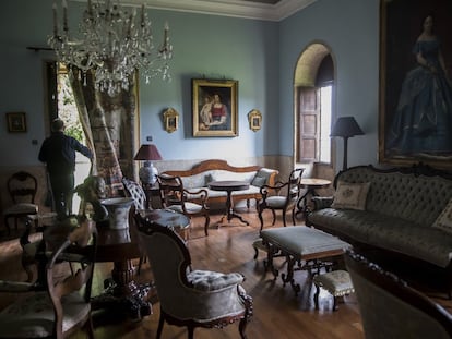 Una habitación de la planta baja en el pazo de Meirás.