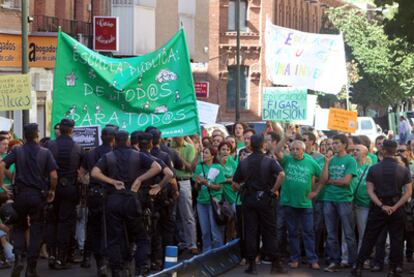 Manifestación de profesores ante el instituto Fernando el Católico el pasado septiembre.