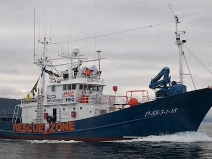 El pesquero vasco reconvertido en el buque de rescate 'Aita Mari'.