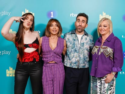De izquierda a derecha, Inés Hernand, María Patiño, Aitor Albizua y Belén Esteban en la presentación del programa.