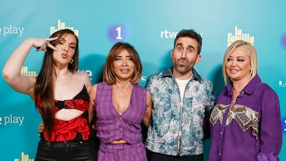 De izquierda a derecha, Inés Hernand, María Patiño, Aitor Albizua y Belén Esteban en la presentación del programa.