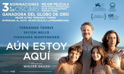 Cartel de la película 'Aún estoy aquí', nominada a 3 Premios Oscar.