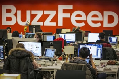 Redação do BuzzFeed em Nova York.